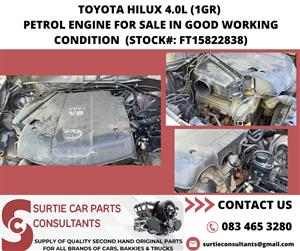 Toyota Hilux VVT-i 4.0L V6 1GR petrol engine for sale