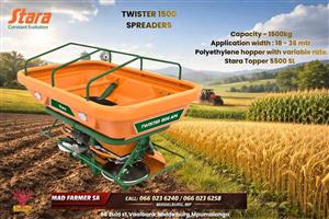 STARA TWISTER 1500 APS – PRECISION MADE EASY.  Now available from Mad Farmer SA