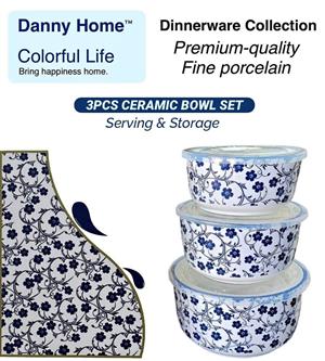 3pc ceramic bowl sets for sale