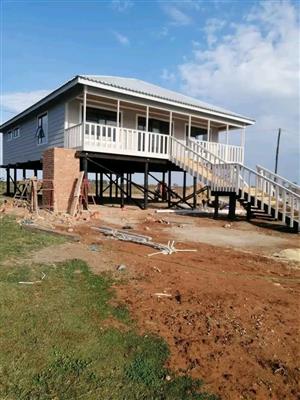Log home with large stoep