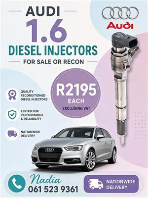 AUDI 1,6 DIESEL INJECTORS FOR SALE OR RECON