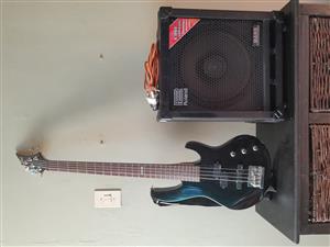 ESP LTD B-55 Bass and Roland Cube 100 Bass Amp