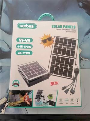 Charger,, Portable solar charging panel with 4 in 1 charging cable