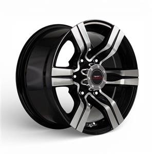 15″ A-Line Colby 6/139 Black Machine Face Alloy Wheels