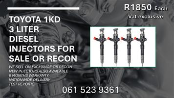 TOYOTA 1KD DIESEL INJECTORS FOR SALE WITH TEST REPORTS 