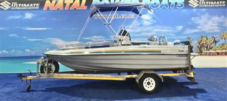 GETAWAY 520 ON TRAILER 90 HP YAMAHA 