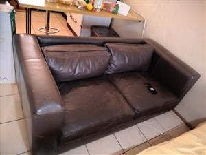 PURE LEATHER BROWN COUCH