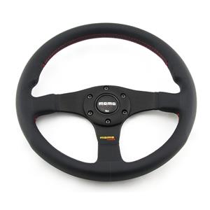 Momo 11110332211 Steering Wheel Tuner Black Leather with red stitch (320mm)