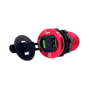 Cyberdyne DC Power Socket with Dual 5V USB Charger (12-24V, 10A Input)