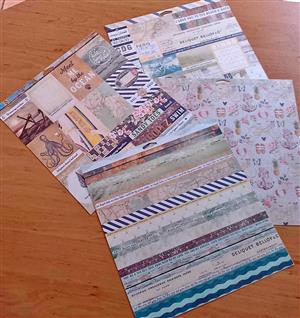  Beach-Themed Scrapbooking Paper Bundle for Sale 