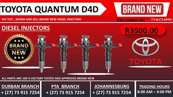 Toyota Quantum (BRAND NEW)Diesel Injectors 