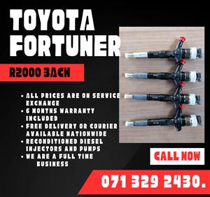 TOYOTA FORTUNER INJECTORS FOR SALE WITH WARRANTY 