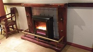 Rhodesian Teak Railway Sleeper Fireplace Surround Junk Mail