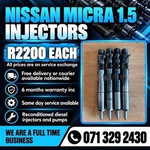 NISSAN MICRA 1.5 INJECTORS FOR SALE WITH WARRANTY 