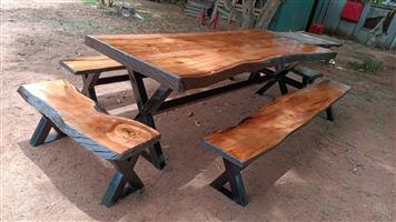 Live edge stel 12 sitplek R17600