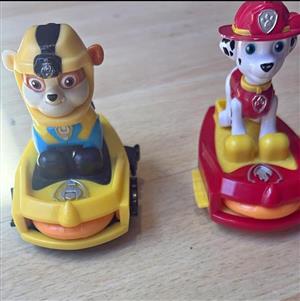 Paw Patrol Sea Patrol Launching Surfboard  featuring the characters Rubble and Marshall.