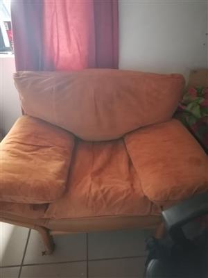 Mustard Leather and Oak lounge suite  