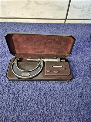 Vintage micrometers in its cases