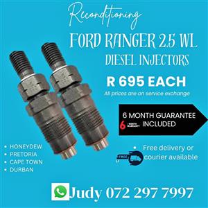 Ford Ranger 2.5 WL Diesel Injectors for sale on service exchange or to recon