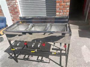 Deep fryer gas 3x20ltr, 10ltr heavy duty baskets