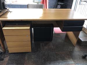 timber desk with drawer