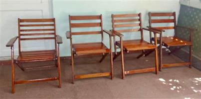 4 Wooden picnic chairs