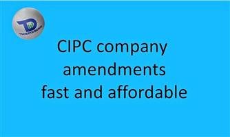 CIPC company amendments done fast and affordable    