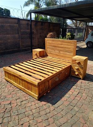 Wooden Double Bed Set for Sale. 