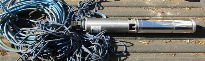 Wortex ST0510 Submersible Borehole Pump, Motor & Cable