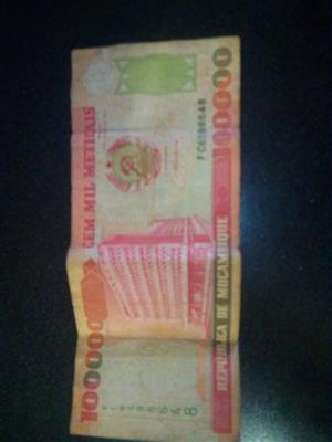 100000 Meticais 1993 Note for sale