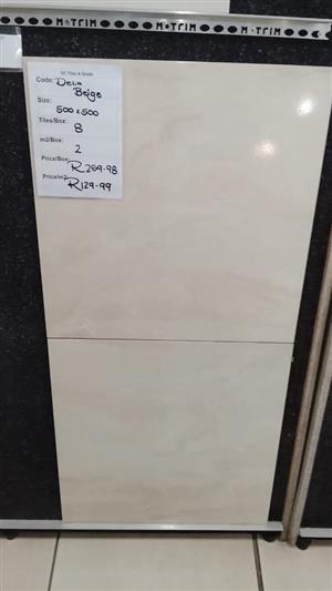 Delia Beige Shiny Tiles 500x500mm