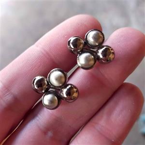 Vintage ball cluster clip on earrings