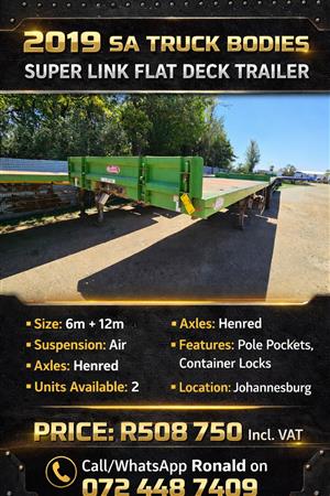 2019 SATB Super link flat deck trailer for sale