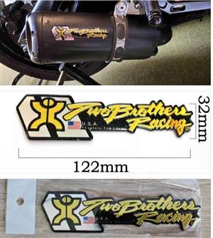Two brothers aluminium heat resistant exhaust badge sticker plate