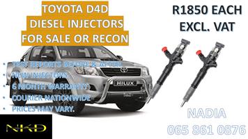 DIESEL INJECTORS FOR SALE FOR TOYOTA D4D 2KD - NATIONWIDE