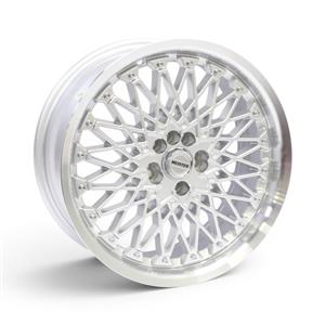 17″ TWC484 4/100 & 5/100 Silver Machine Lip With Rivets Alloy Wheels