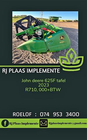 John deere 625F tafel 2023