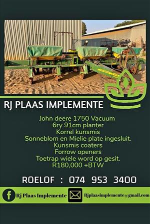 John deere 1750 Vacuum planter 6ry 91