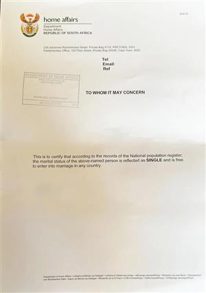 Fast letter of non-impediment & Apostille services