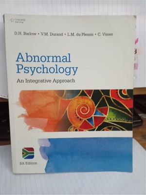 Abnormal Psychology . An Intergrative Approach . 1 st Edition