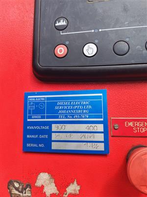Perkins 4006-23TAG3A, 1500rpm, Engine No. DGDF6002 U13727Y, 679 kWm, 800 kVA pri