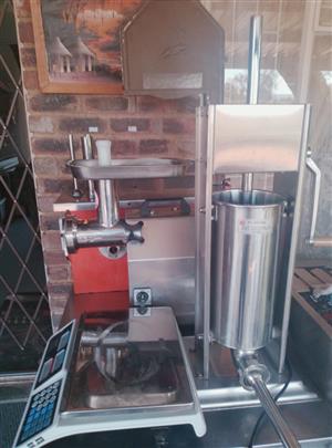 Meat processing equipment.