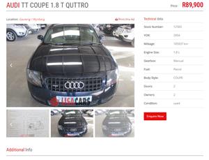 2004 Audi TT coupe TT RS QUATTRO COUPE STRONIC