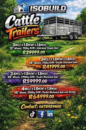 Cattle Trailers for sale on order