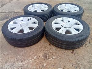 Citreon c4 rims and tyres 205/55R16 PDC 4X108mm  center bore 65.1mm
