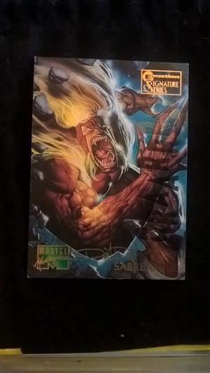 1995 Marvel Masterpieces Sabretooth - Emotion Signature Series!