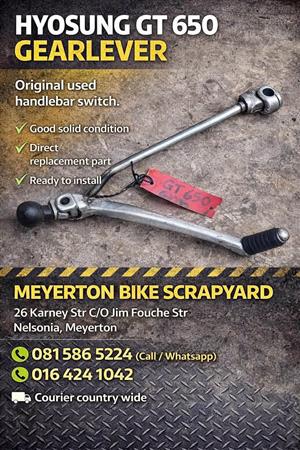 Hyosung GT 650 gearlever. Meyerton bike scrapyard new & secondhand spares. Andre call & whatsapp 0.8