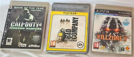 PS3 Classic FPS Bundle - Call of Duty 4, Battlefield Bad Company, Killzone 3