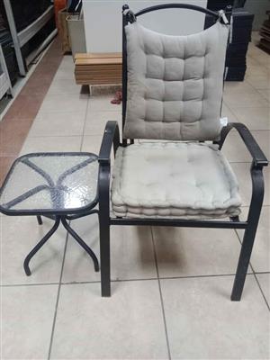 Stackable chair with side table