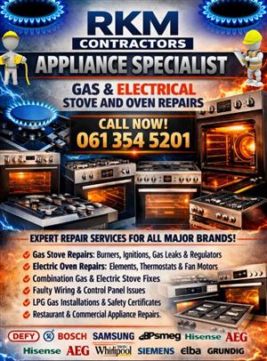 Appliance repairs - Stove oven Geyser Repairs & Installations Durb
